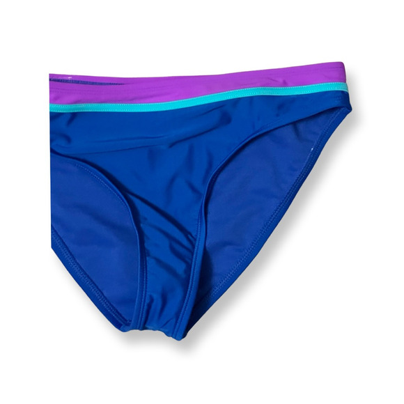 Hobie Bikini Bottom Swimwear Hipster Fit High-Quality Color Block Blue/Purple 16 - Picture 3 of 8